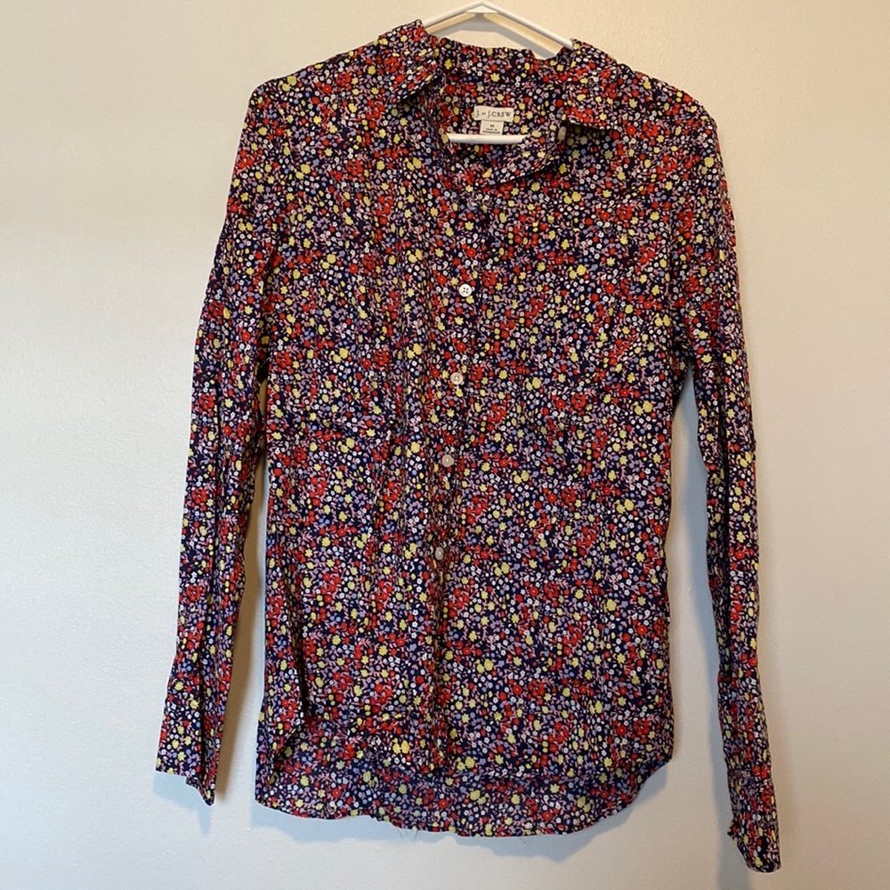 JCrew Floral Button Down